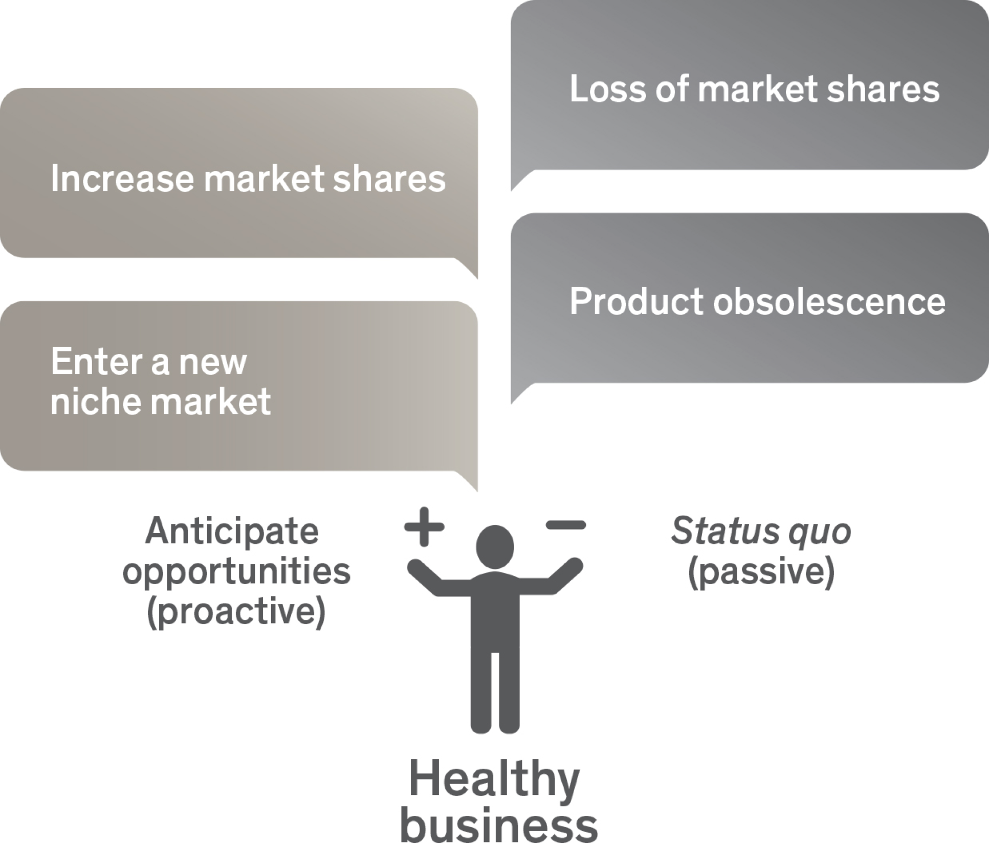 market shares, niche market, product obsolesce -graph