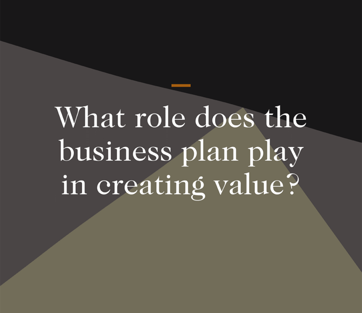 What role does the business plan play in creating value?